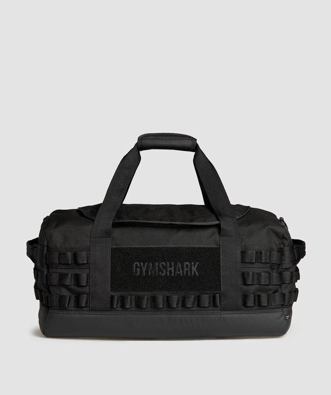 Gymshark Tactical Large Barrel Bag Black | 95428HUPZ