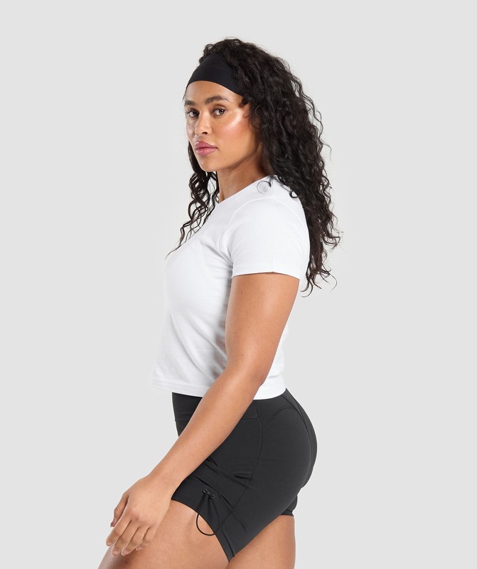 Gymshark Team Baby Tee White | 04925SBAD