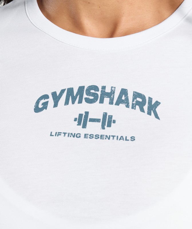 Gymshark Team Baby Tee White | 04925SBAD