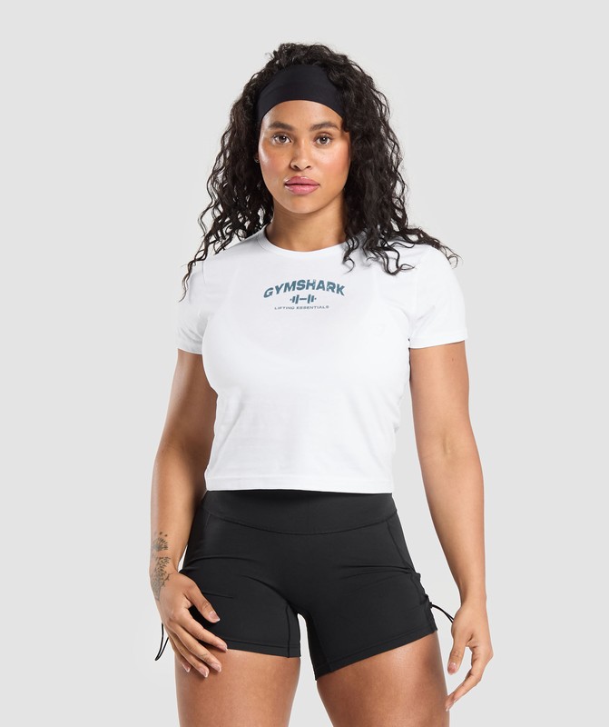 Gymshark Team Baby Tee White | 04925SBAD