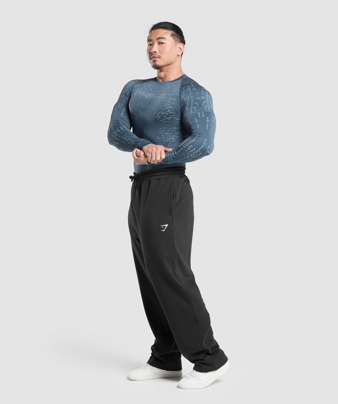Gymshark Tectonic Seamless LS Top Cargo Blue / Cool Blue | 87369WDOP