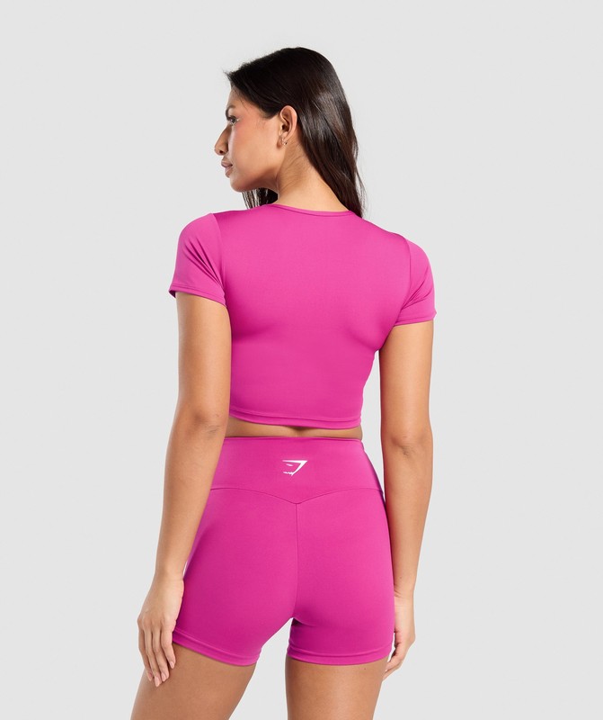 Gymshark Training Cap Sleeve T-Shirt Winning Pink | 38094IYWN