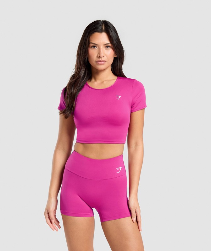 Gymshark Training Cap Sleeve T-Shirt Winning Pink | 38094IYWN