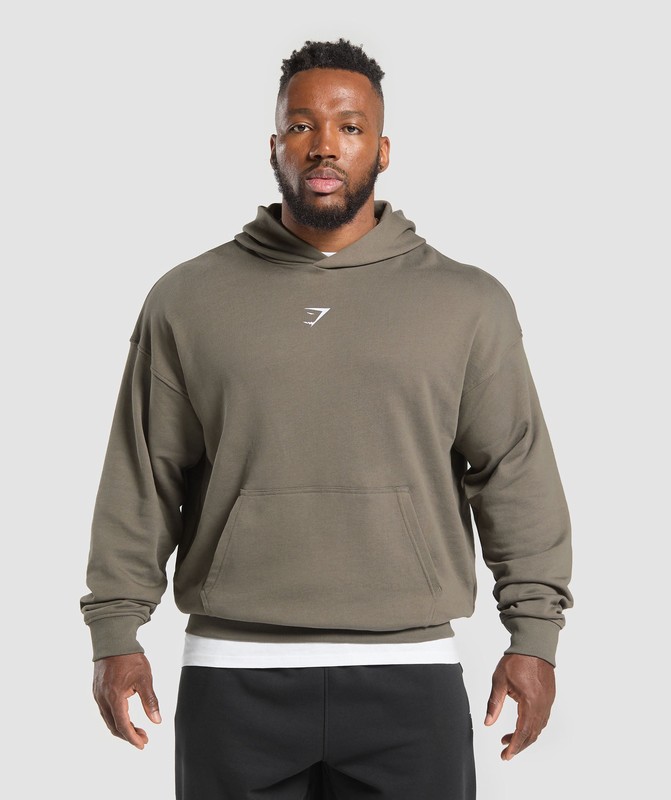 Gymshark Training Dept. Hoodie Camo Brown | 46839WJOU