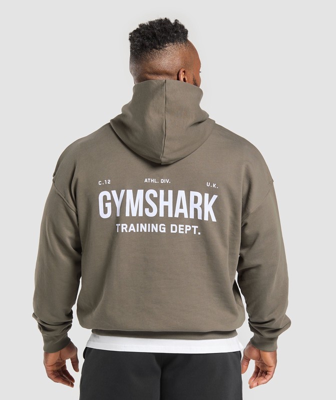 Gymshark Training Dept. Hoodie Camo Brown | 46839WJOU