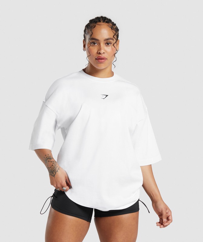 Gymshark Training Dept OS Tee GFX White | 64973LVYA