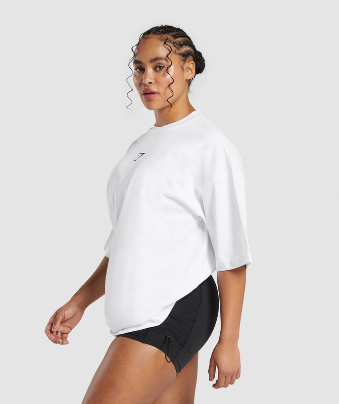 Gymshark Training Dept OS Tee GFX White | 64973LVYA