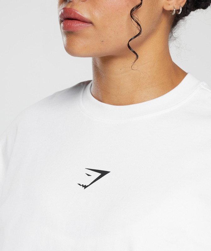 Gymshark Training Dept OS Tee GFX White | 64973LVYA