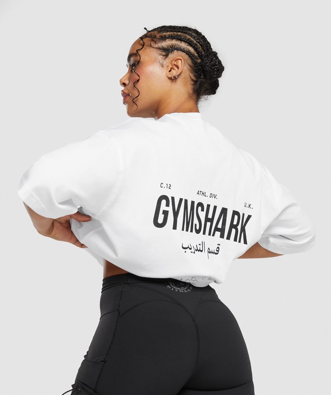 Gymshark Training Dept OS Tee GFX White | 64973LVYA