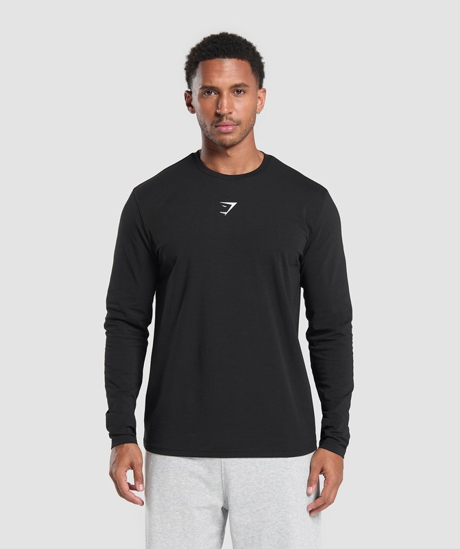 Gymshark Training Dept Reg LS Tee GFX Black | 20845NTLI