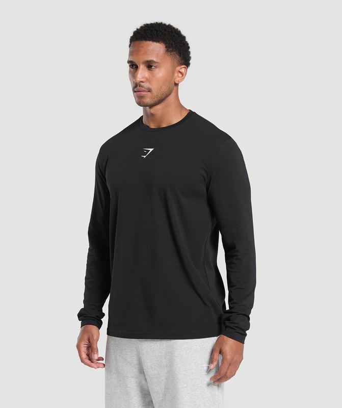Gymshark Training Dept Reg LS Tee GFX Black | 20845NTLI