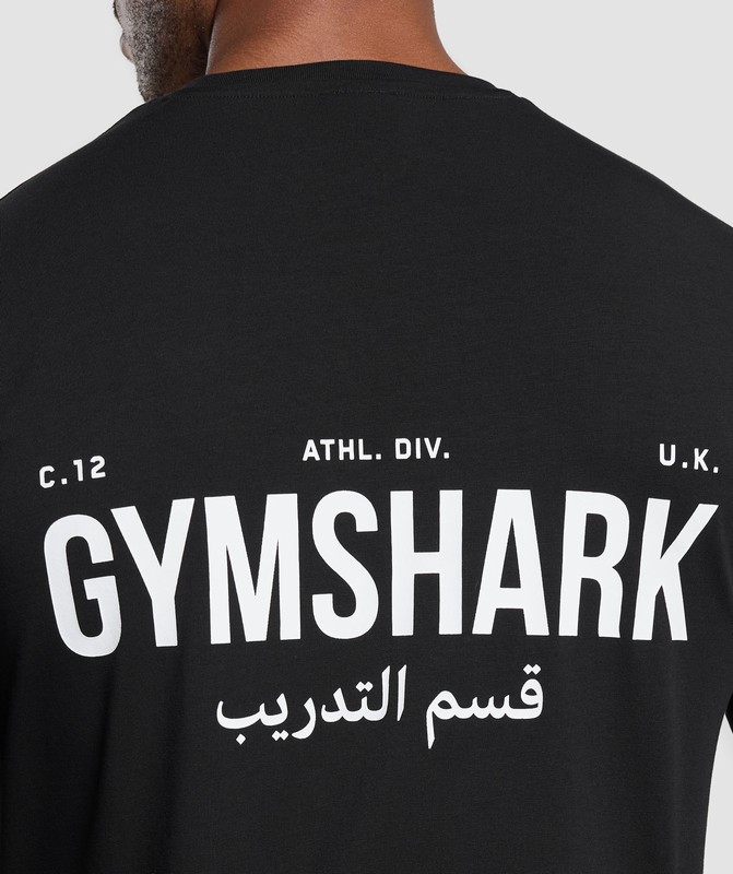 Gymshark Training Dept Reg LS Tee GFX Black | 20845NTLI