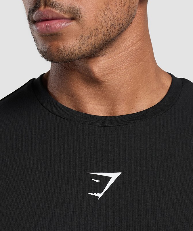 Gymshark Training Dept Reg LS Tee GFX Black | 20845NTLI
