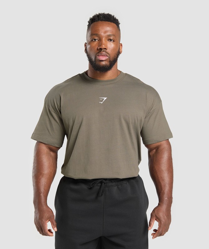 Gymshark Training Dept. T-Shirt Camo Brown | 84351JRSO