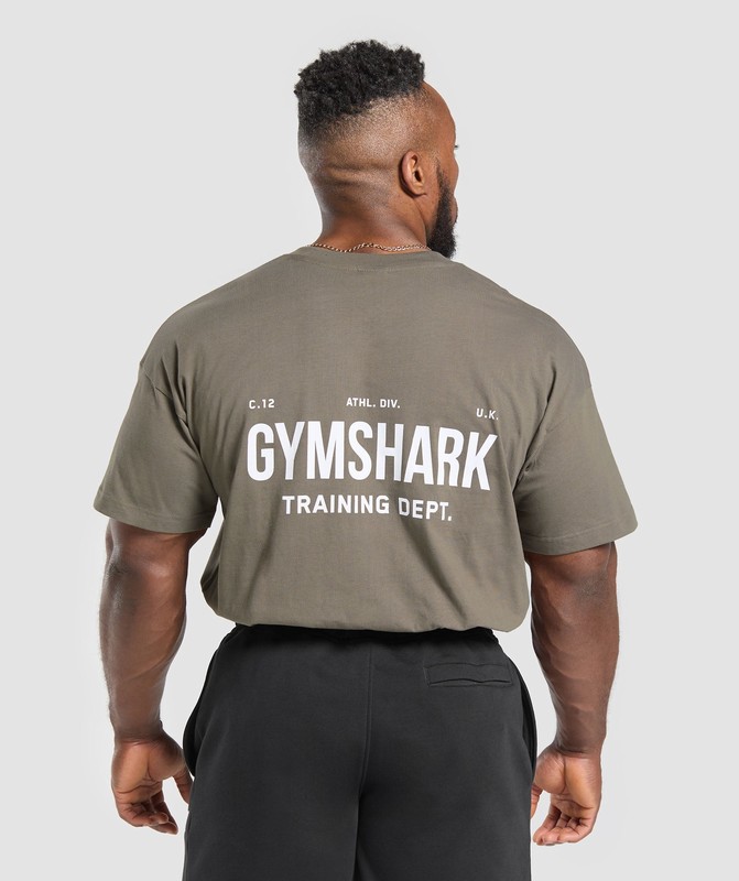 Gymshark Training Dept. T-Shirt Camo Brown | 84351JRSO