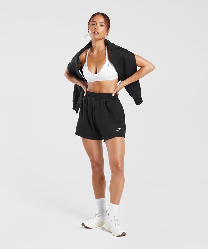 Gymshark Training Fleece Shorts Black | 46359WYXD