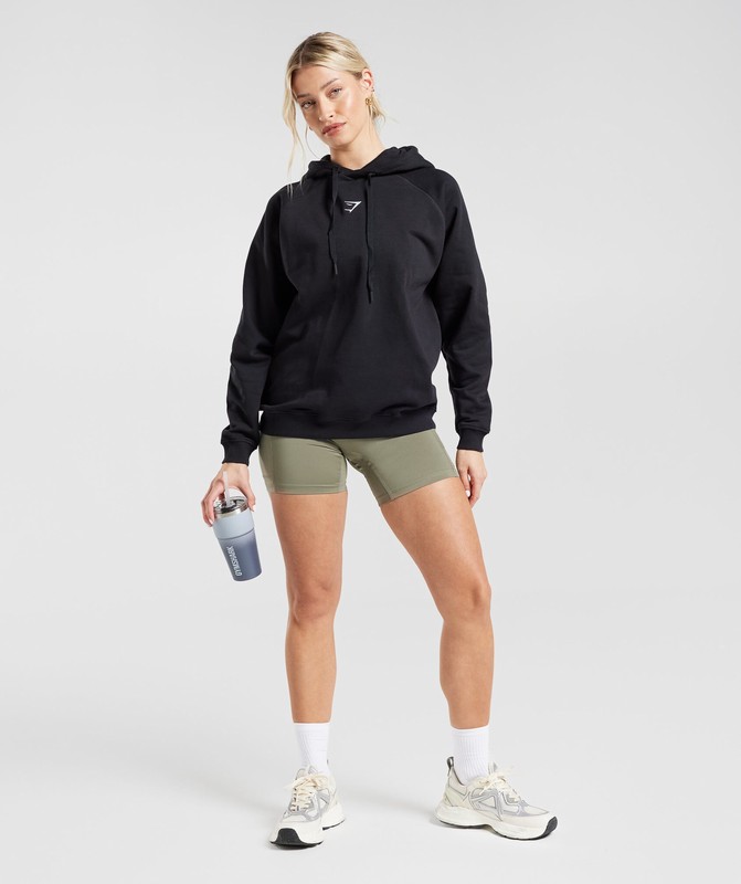 Gymshark Training Oversized Fleece Hoodie Black | 26175FLOS