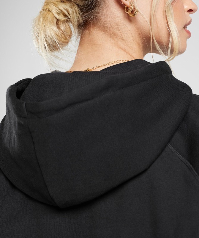 Gymshark Training Oversized Fleece Hoodie Black | 26175FLOS
