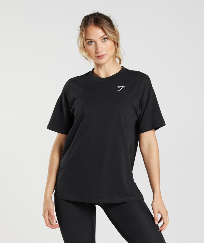 Gymshark Training Oversized T-Shirt Black | 28479MCBG