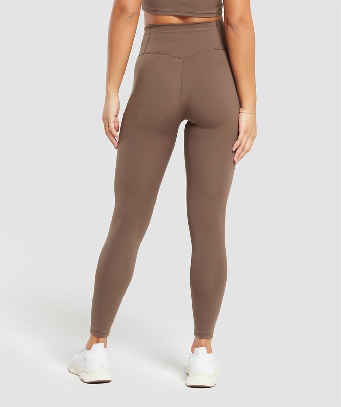 Gymshark Training V Waistband Leggings Brown | 17984TRYP
