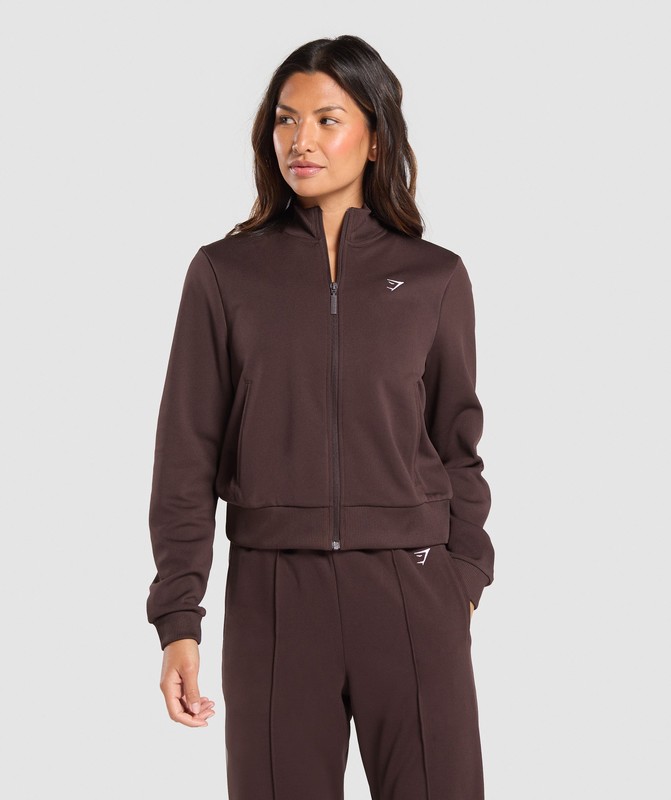 Gymshark Tricot Jacket Heritage Brown | 30196VUPE