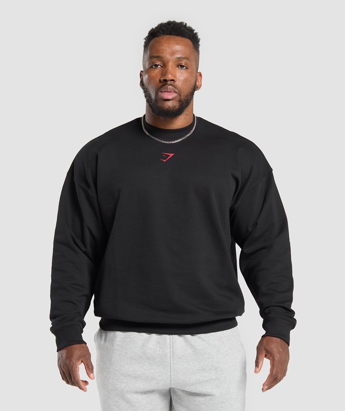 Gymshark Trophy Graphic Crew Black | 36574DYIS