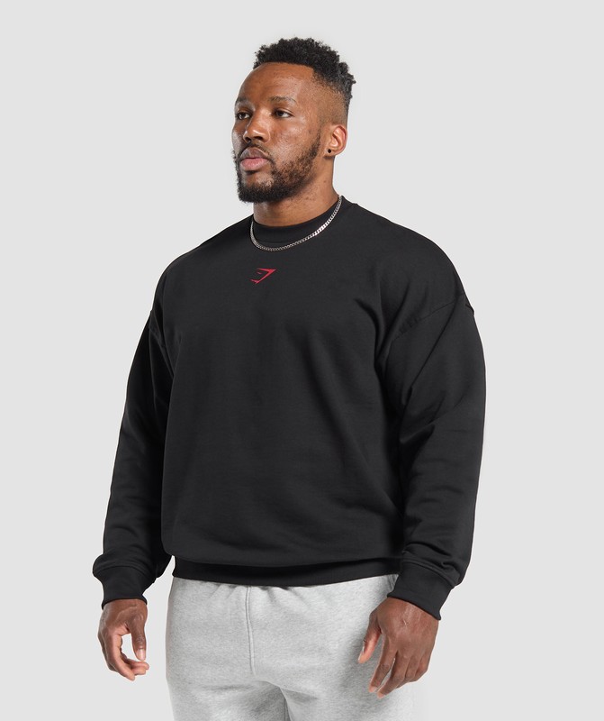 Gymshark Trophy Graphic Crew Black | 36574DYIS