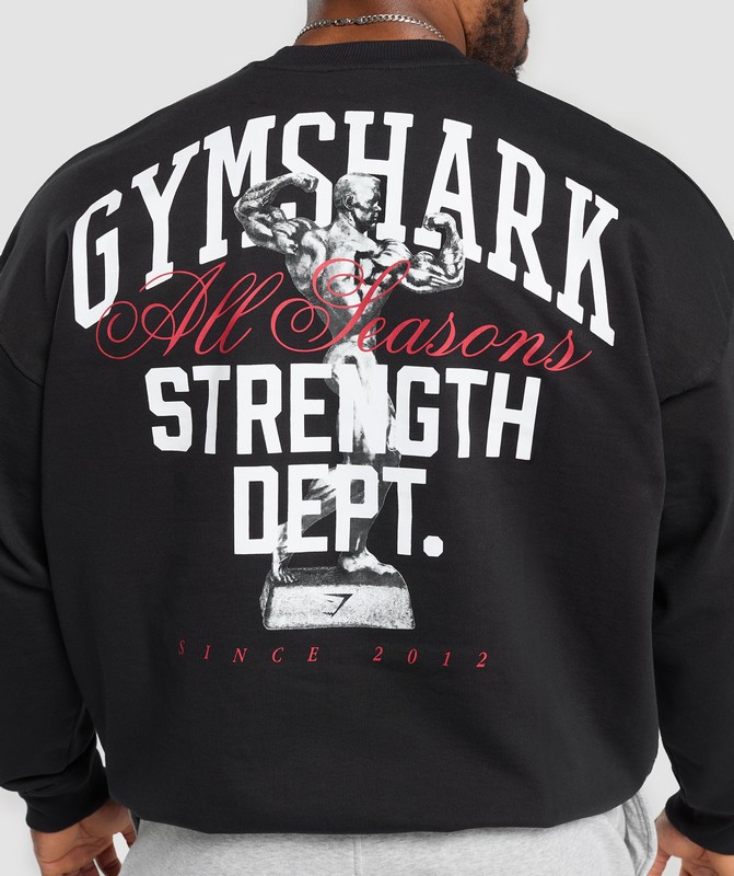 Gymshark Trophy Graphic Crew Black | 36574DYIS