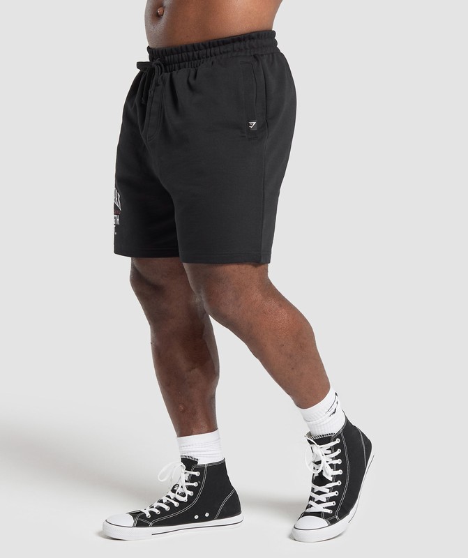 Gymshark Trophy Graphic Shorts Black | 27108GFJL