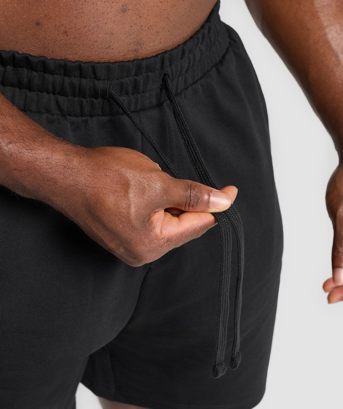 Gymshark Trophy Graphic Shorts Black | 27108GFJL