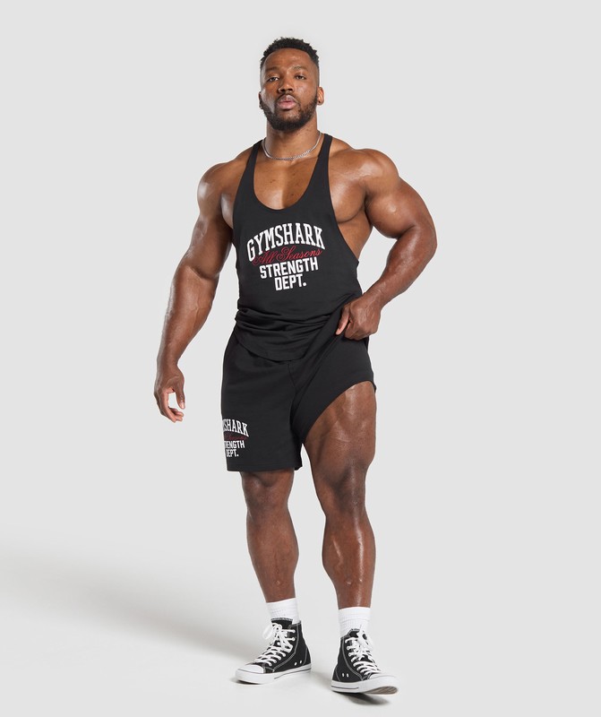 Gymshark Trophy Graphic Shorts Black | 27108GFJL