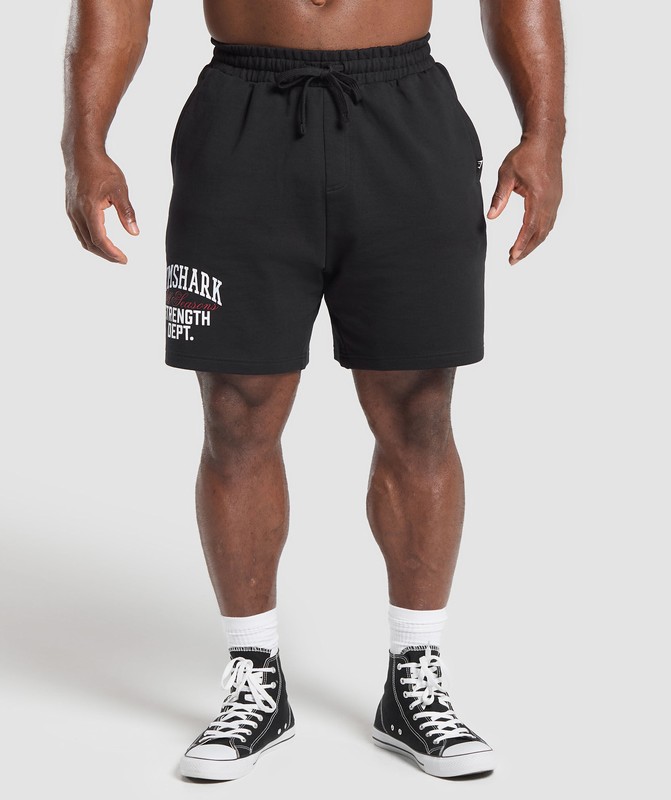 Gymshark Trophy Graphic Shorts Black | 27108GFJL