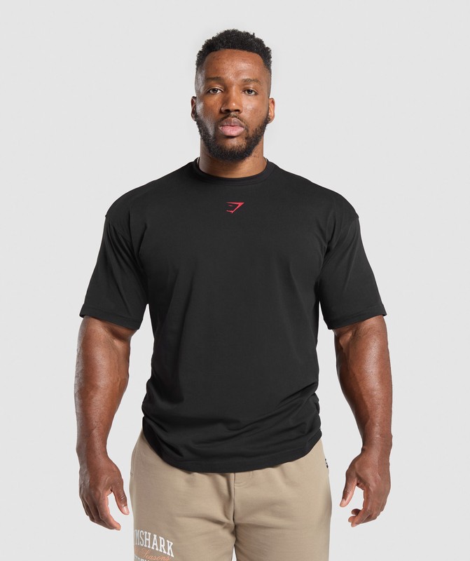 Gymshark Trophy Graphic T-Shirt Black | 48362KOAN