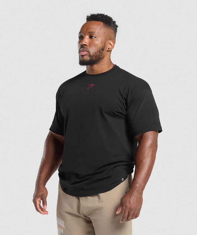 Gymshark Trophy Graphic T-Shirt Black | 48362KOAN