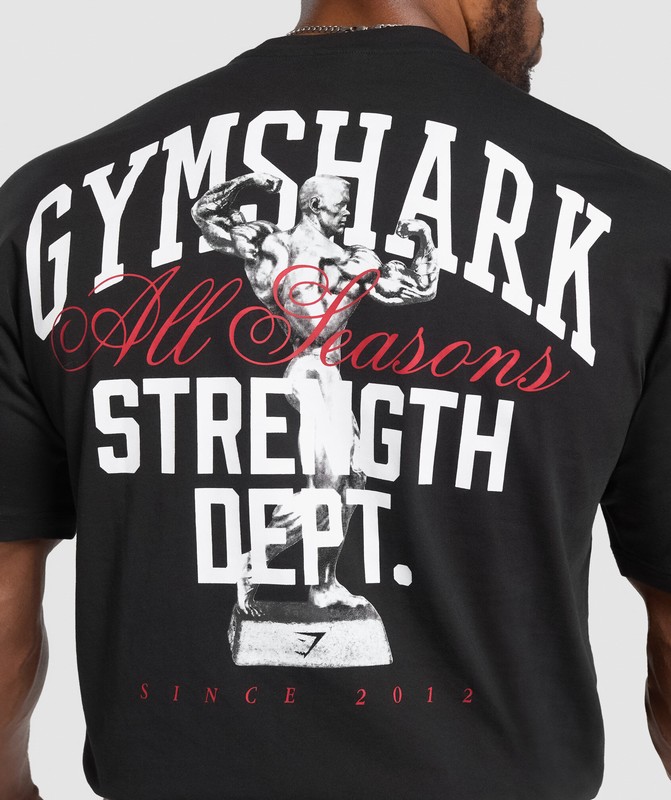 Gymshark Trophy Graphic T-Shirt Black | 48362KOAN