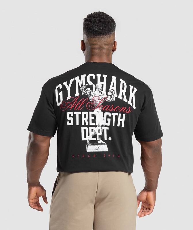 Gymshark Trophy Graphic T-Shirt Black | 48362KOAN