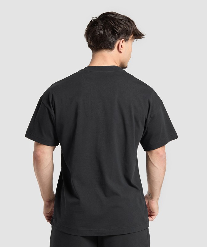 Gymshark UAE Oversized T-Shirt Black | 49710DPZY