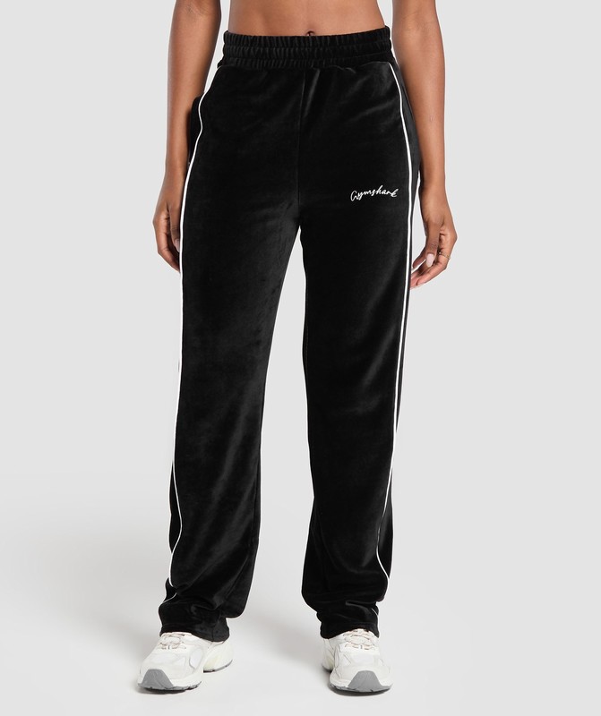 Gymshark Velour Joggers Black | 67019HMEF