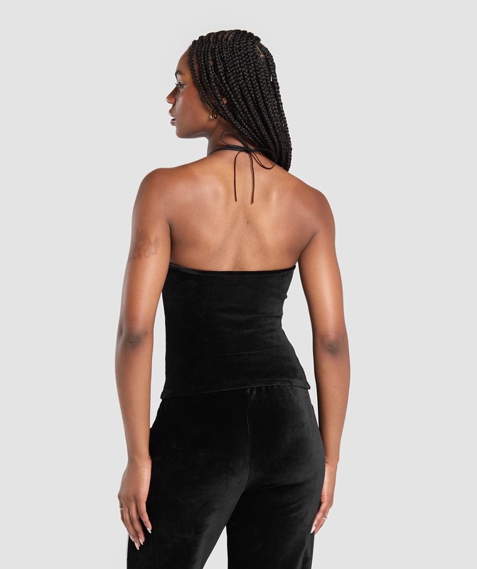 Gymshark Velour Tank Black | 93216CFWX