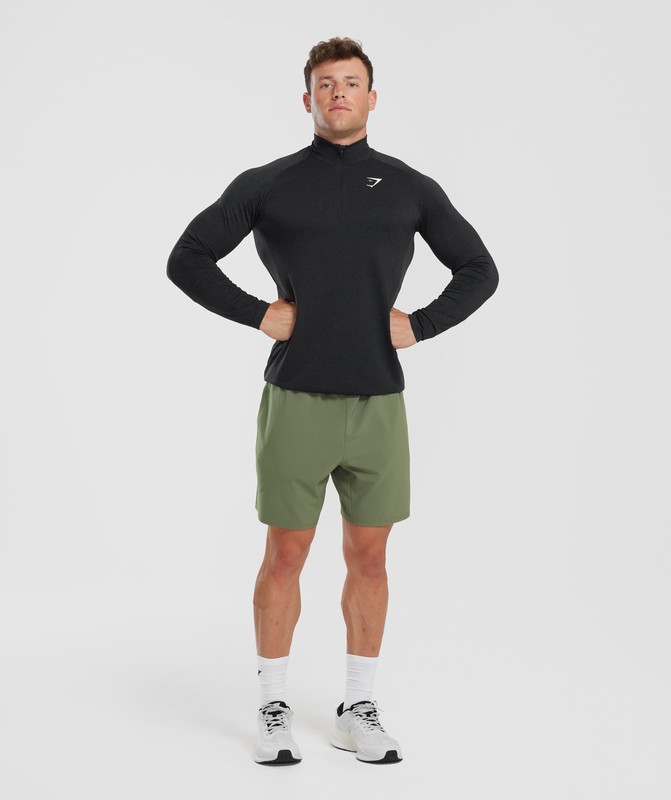 Gymshark Vital 1/4 Zip Pullover Black / Silhouette Grey | 80419ZAKM