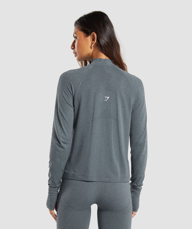 Gymshark Vital Seamless 1/4 Zip Pullover Strong Grey / Marl | 45069YZRP