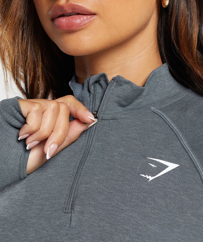 Gymshark Vital Seamless 1/4 Zip Pullover Strong Grey / Marl | 45069YZRP