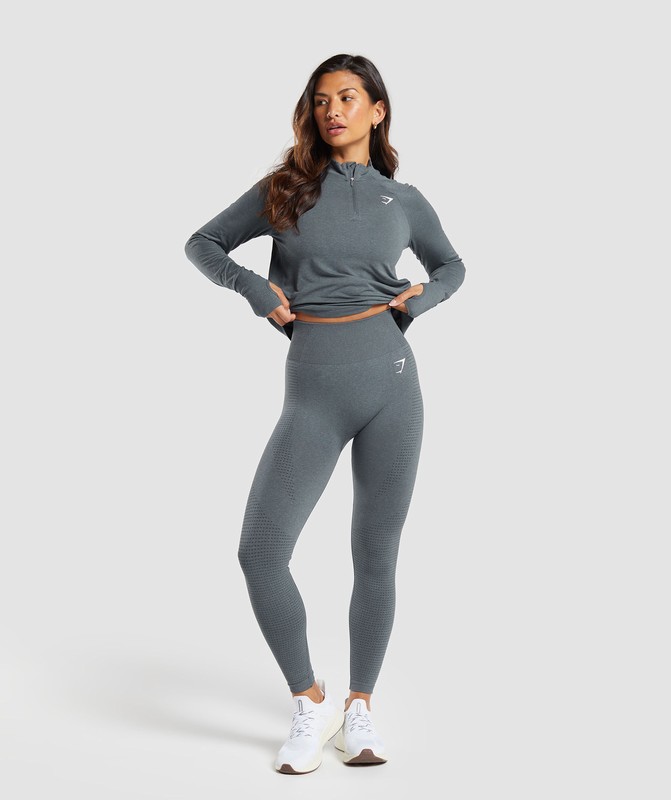 Gymshark Vital Seamless 1/4 Zip Pullover Strong Grey / Marl | 45069YZRP
