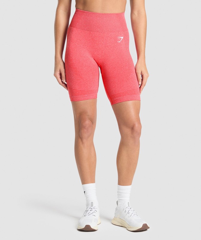 Gymshark Vital Seamless 7 Inch Shorts Coral Red Marl | 90857UVGF