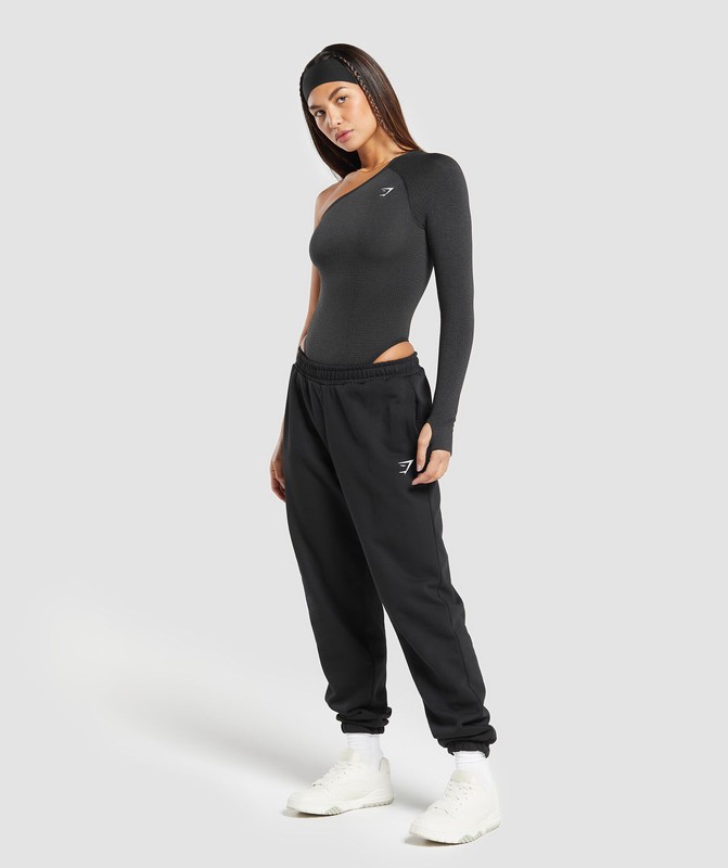 Gymshark Vital Seamless Bodysuit Black Marl | 90621OAZH