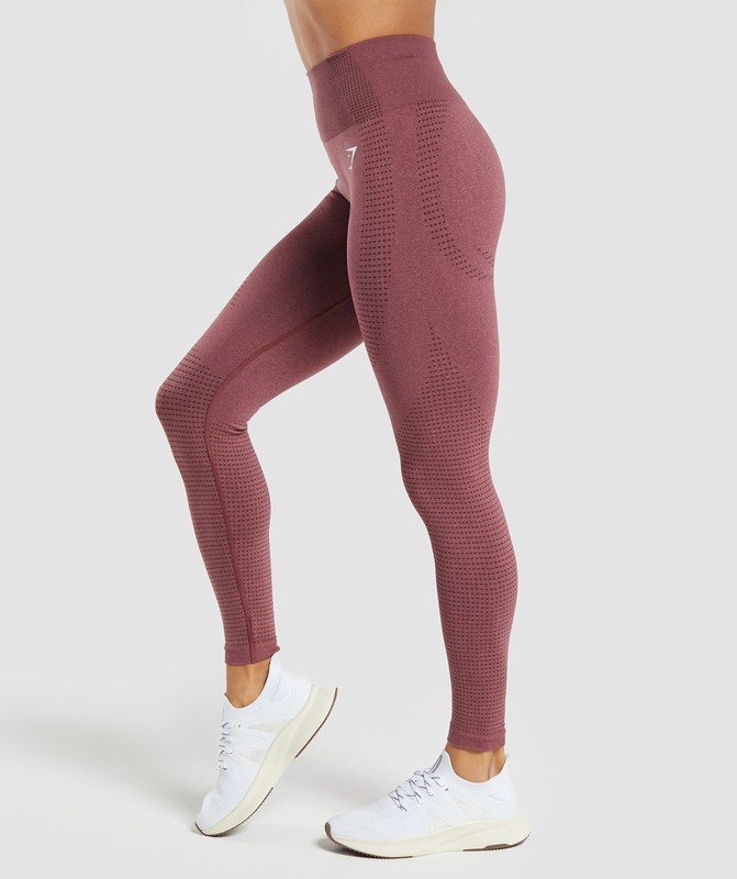 Gymshark Vital Seamless Leggings Burgundy Pink / Marl | 81034LIYJ