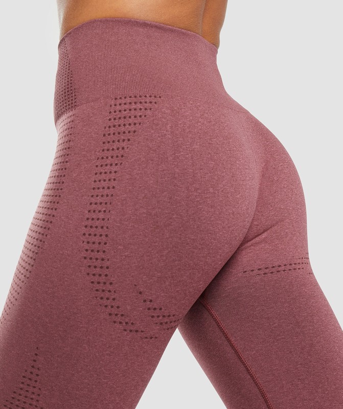 Gymshark Vital Seamless Leggings Burgundy Pink / Marl | 81034LIYJ