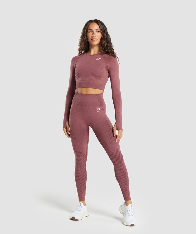 Gymshark Vital Seamless Leggings Burgundy Pink / Marl | 81034LIYJ