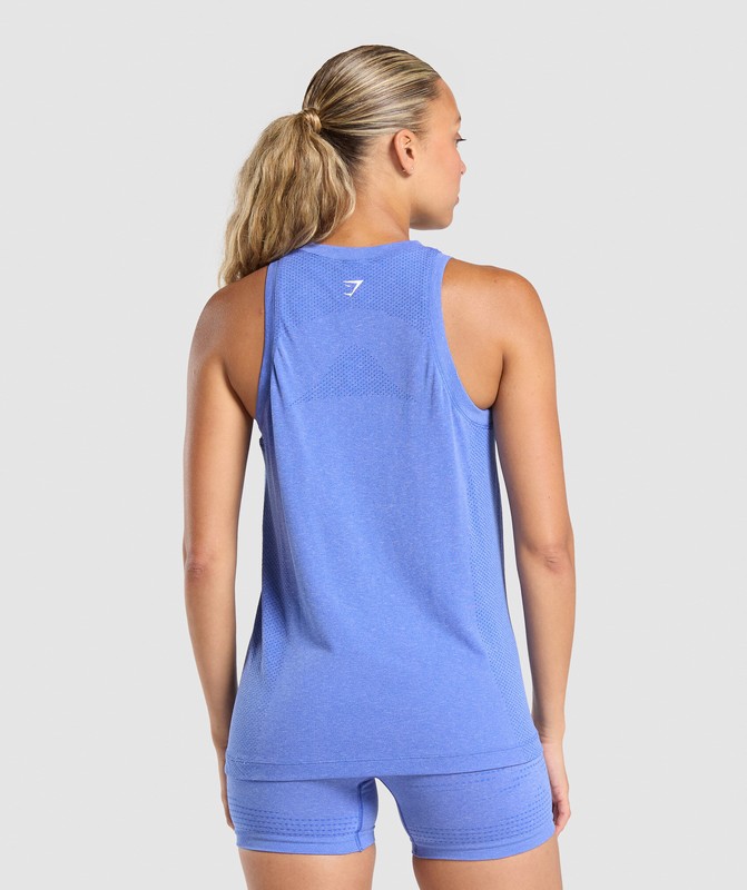 Gymshark Vital Seamless Light Tank Lift Blue / Marl | 32156YVXR