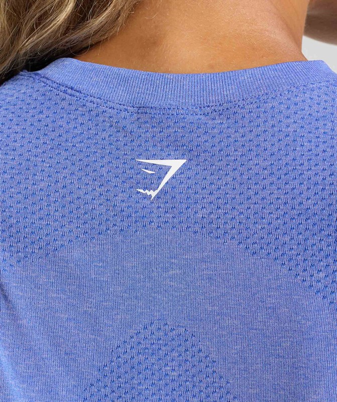 Gymshark Vital Seamless Light Tank Lift Blue / Marl | 32156YVXR